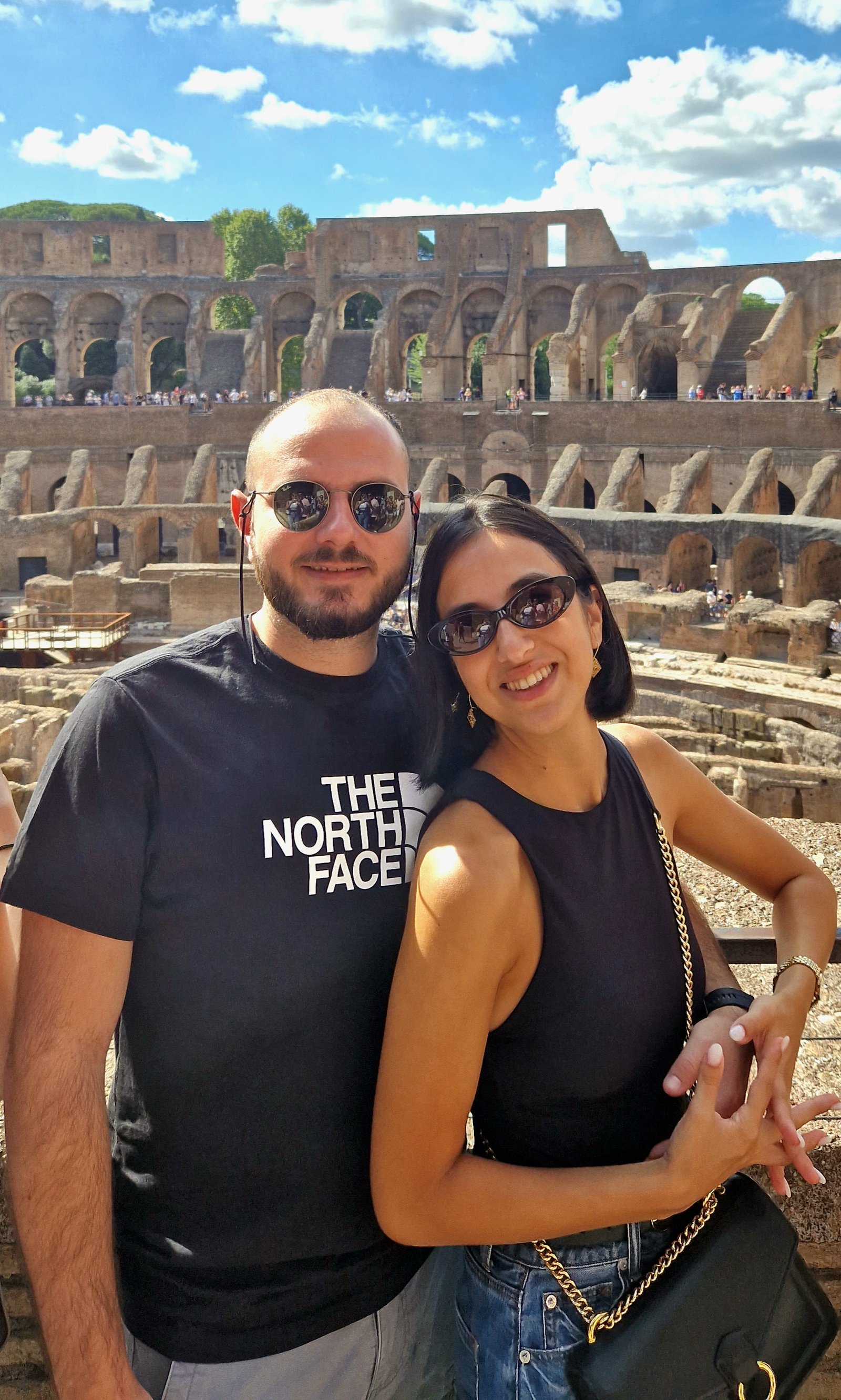 Constantinos and Marina at the Trevi Fountain in Rome